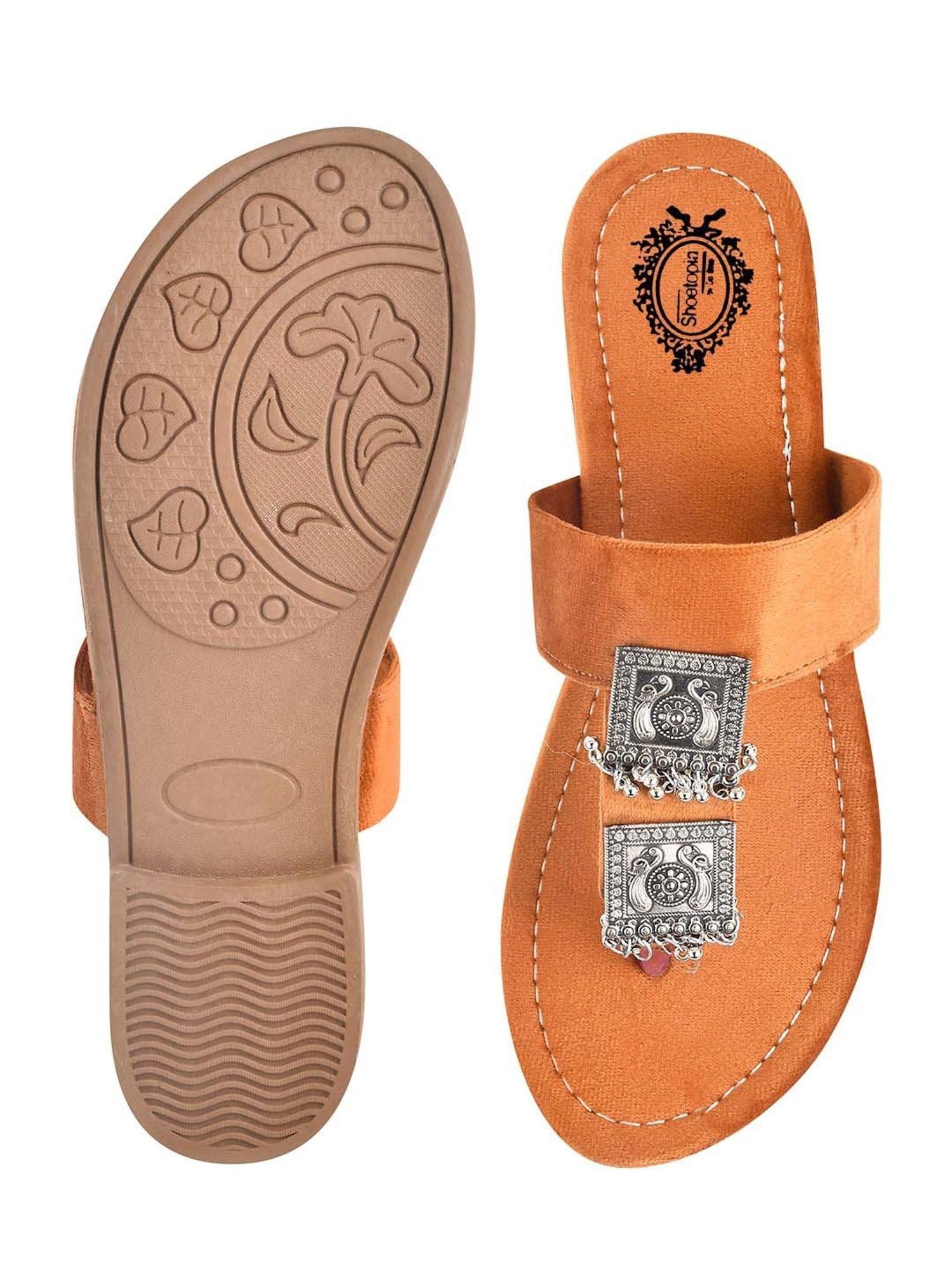 Shoetopia Kids Orange T-Strap Sandals