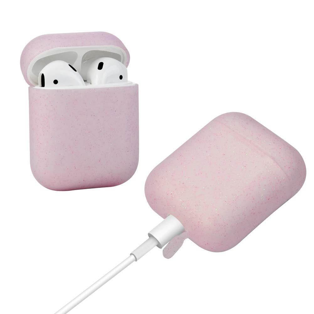 AirPods Case,Teyomi Protective Silicone Cover Skin with Sport Strap for Apple Airpods Charging Case (Airpods Case-Glitter Pink)
