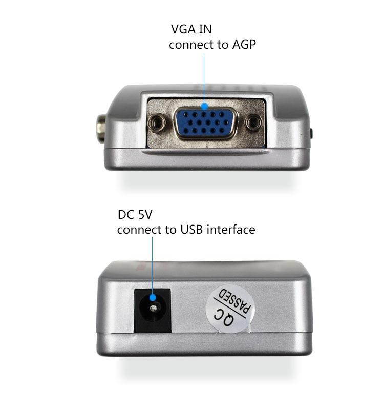 Hot sell  Laptop PC VGA to TV AV RCA Composite video adapter converter Switch Box Support S-video RGB NTSC/PAL Computer Signal