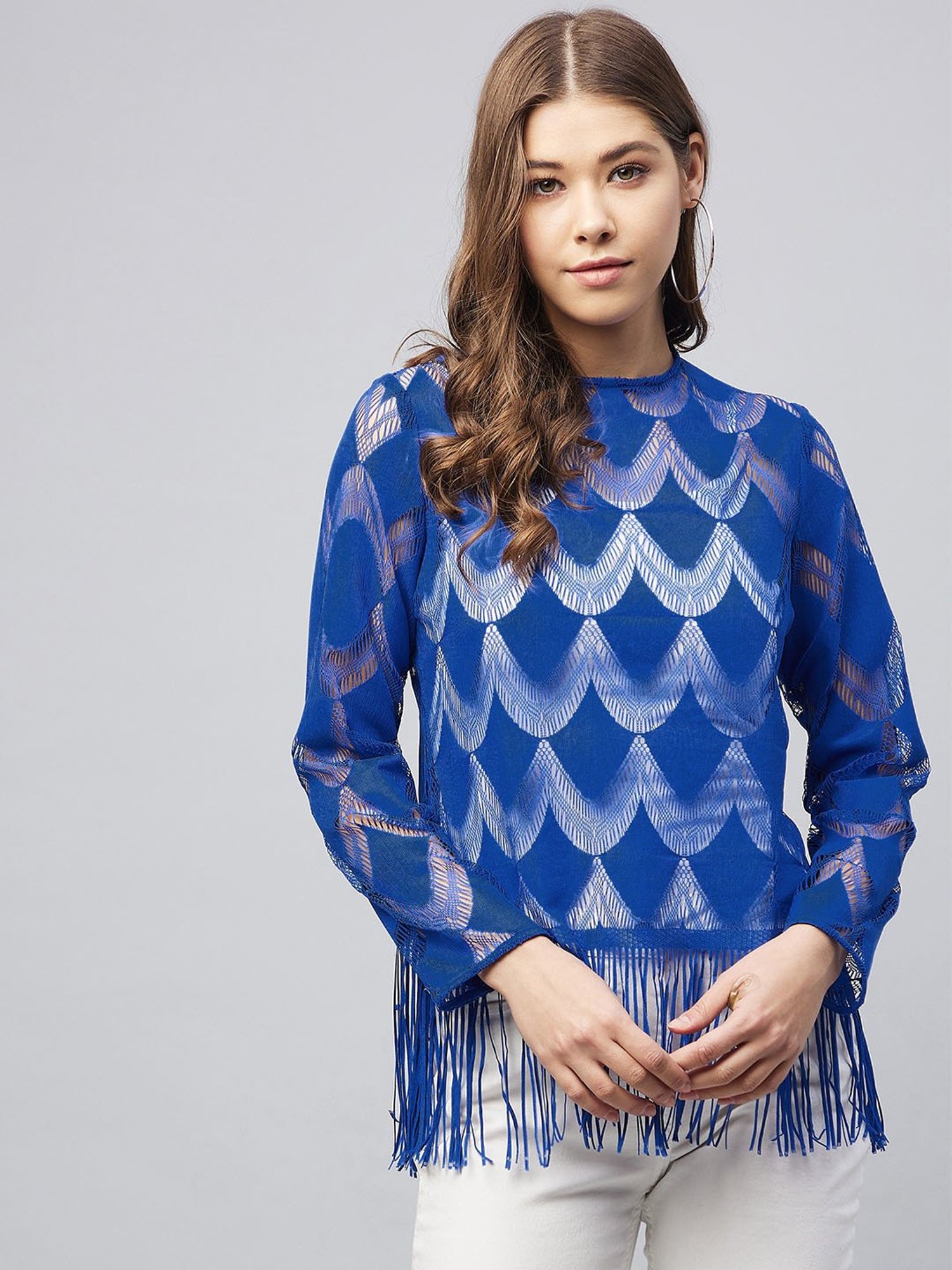 StyleStone Blue Lace Top