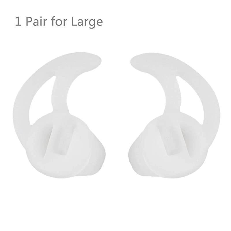 Fin Shape Silicone Replacement Ear Mold for Two Way Radio Acoustic Tube Earpiece (Transparent, 1 Pair Large 30mm)