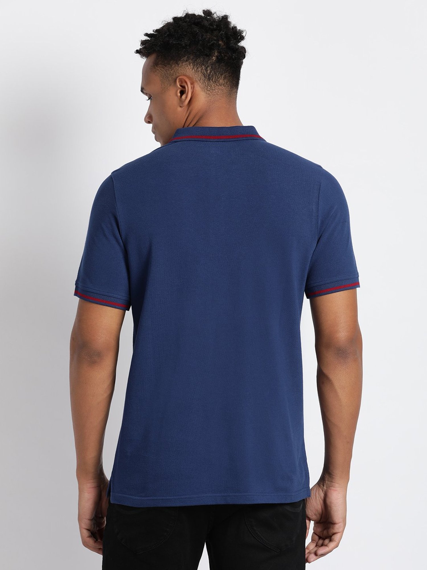 Lee Navy Slim Fit Graphic Print Polo T-Shirt