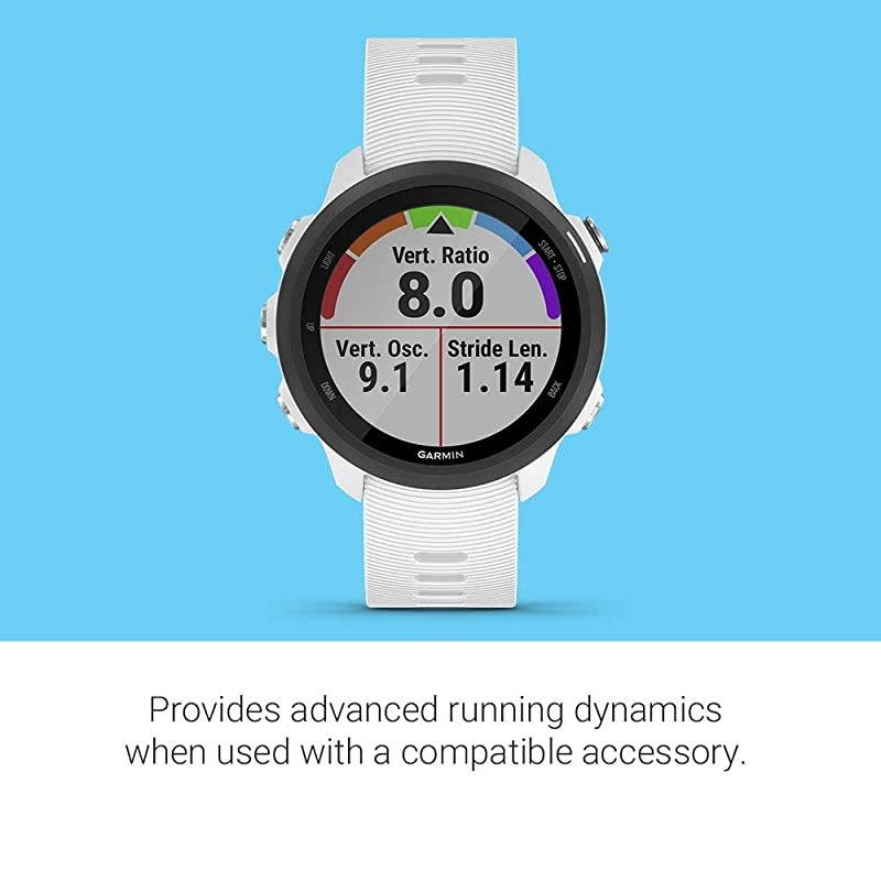 Forerunner 245 Music, GPS Running Smartwatch with Music and Advanced Dynamics, White