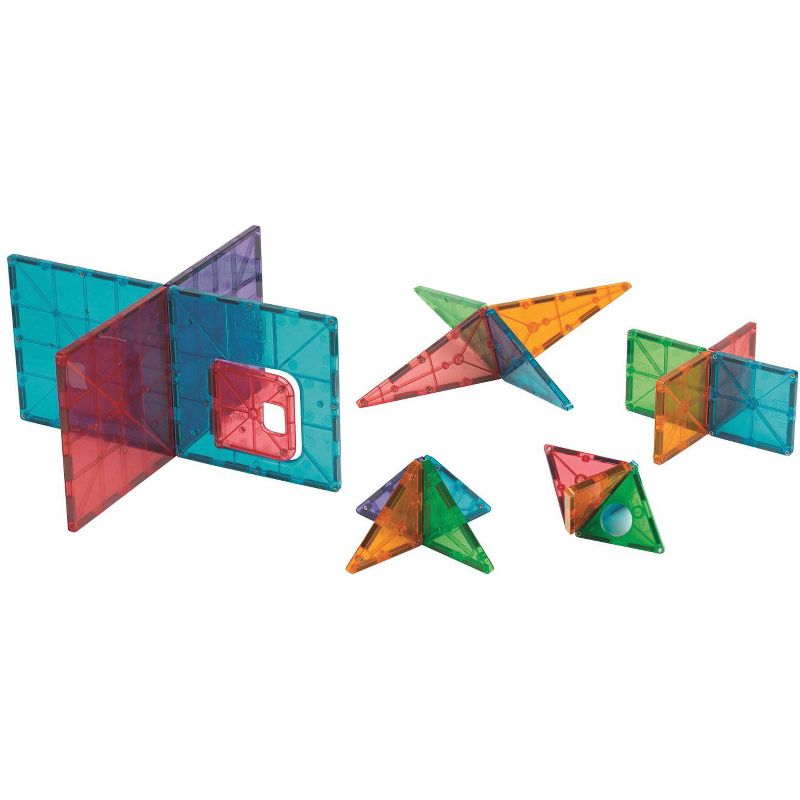 Magna-Tiles 3D Magnetic Building Tiles, Assorted Clear Colors, set of 48