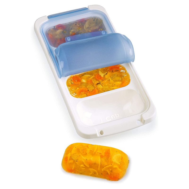 PrepWorks Dishwasher Safe Food Storage Freezer Pod Tray with Lid 4 Piece Set