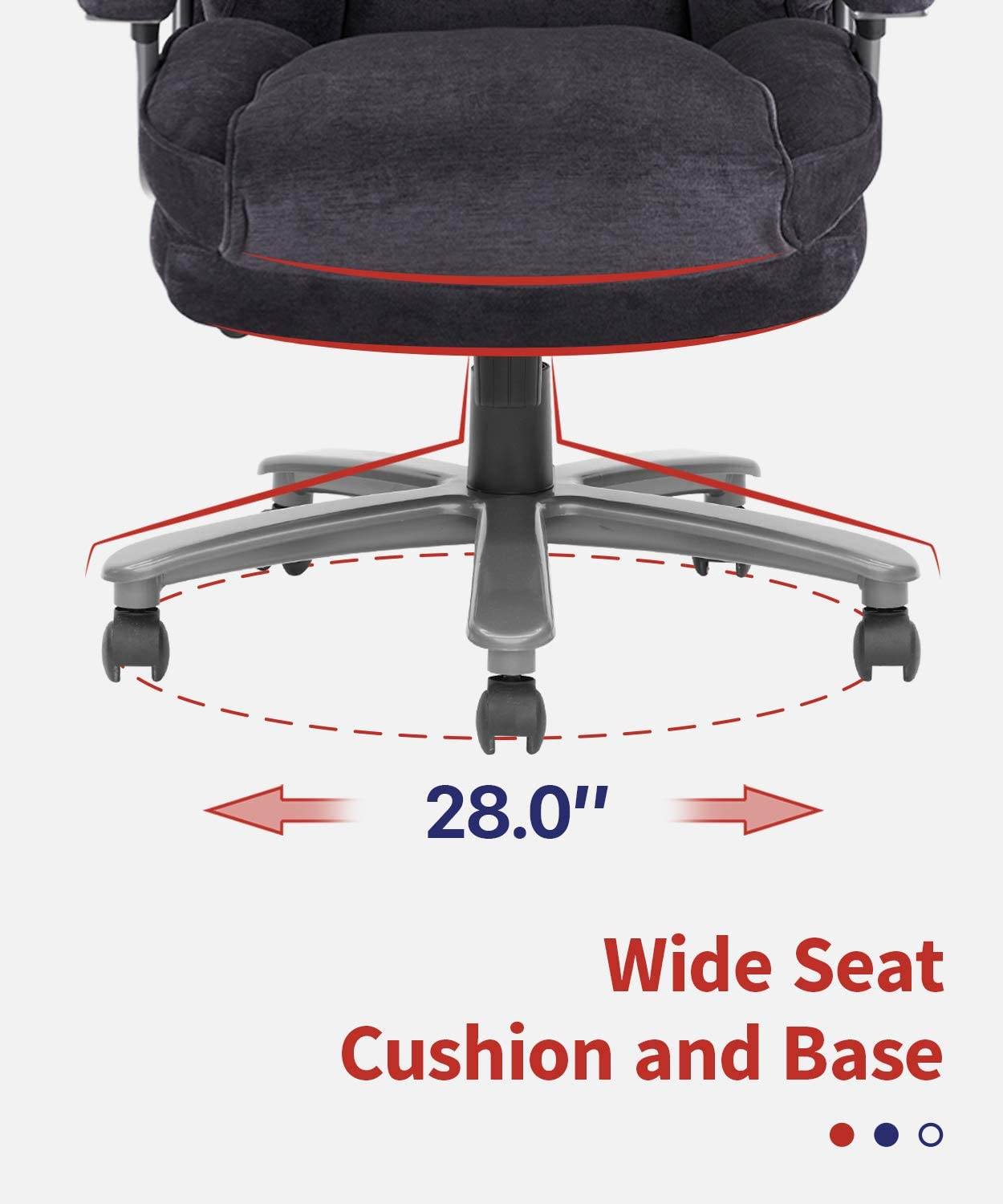 COLAMY Ergonomic Big and Tall Executive Office Chair with Upholstered Swivel 400lbs High Capacity Adjustable Height Thick Padding Headrest and Armrest for Home Office Black