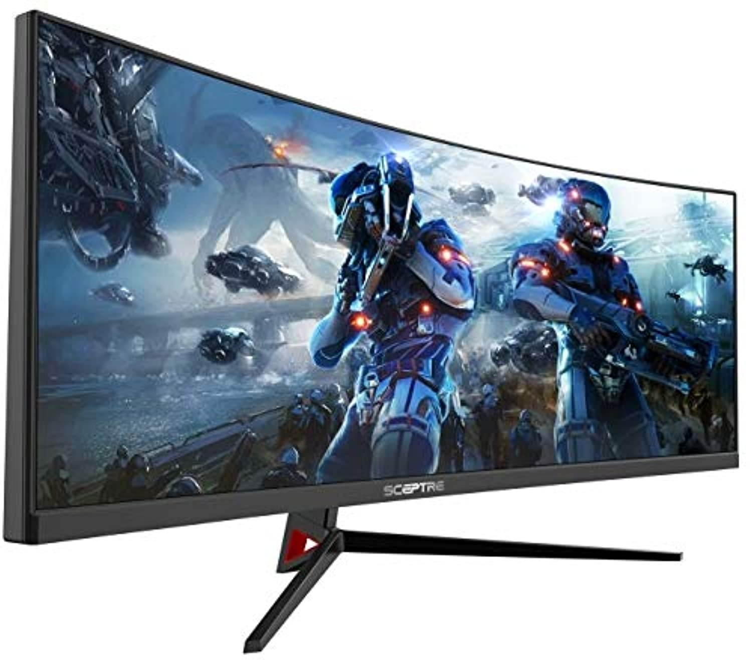 Sceptre 30 inch Curved Gaming Monitor 21:9 2560x1080 Ultra Wide Ultra Slim HDR400 1ms HDMI DisplayPort up to 200Hz Build-in Speakers, Picture by Picture Metal Black (C305B-200UN1) (C305B--200UN1)
