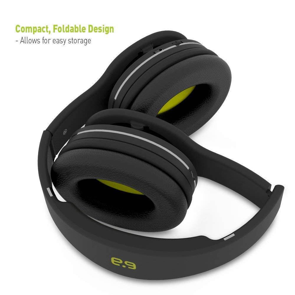 PureGear PureBoom Wireless Bluetooth 4.1 Over Head Foldable Adjustable Stereo Over Ear Headphones w/ Built-in Mic and Wired Mode for PC/ Cell Phones/ TV, Black