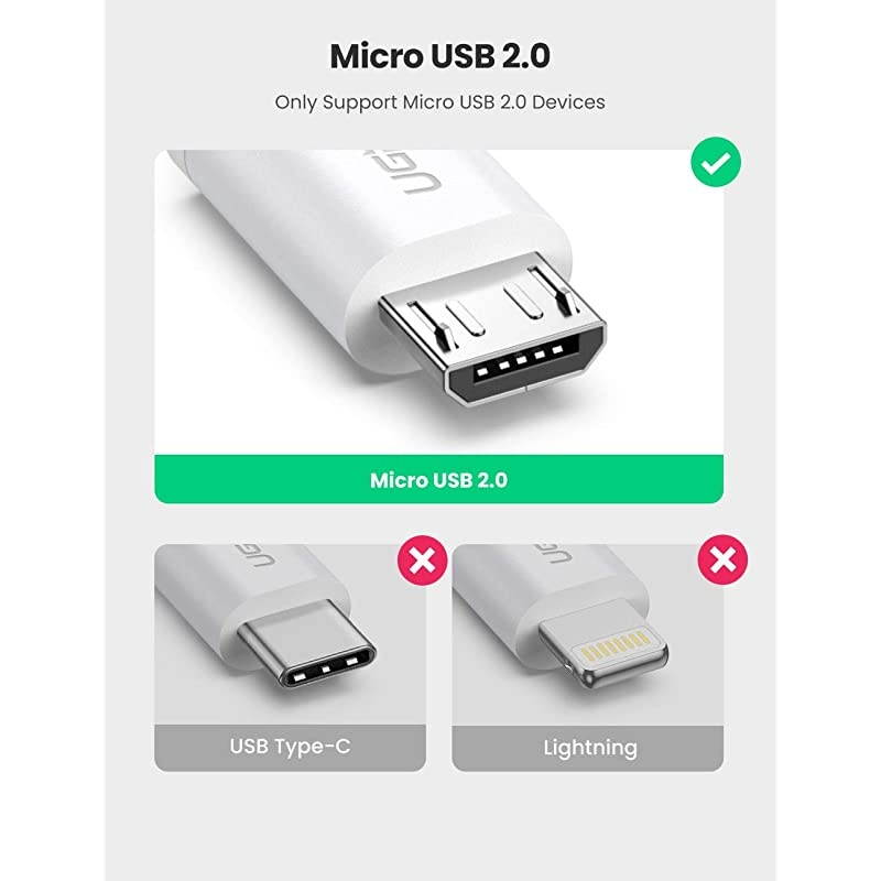 Micro USB 20 OTG Cable On The Go Adapter Male Micro USB to Female USB for Samsung S7 S6 Edge S4 S3 LG G4 DJI Spark Mavic Remote Controller Android Windows Smartphone Tablets 4 Inch White