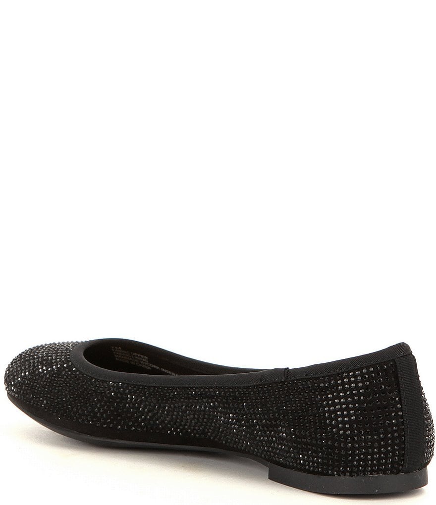 GB Star-Brite Microfiber Rhinestone Detail Ballet Flats