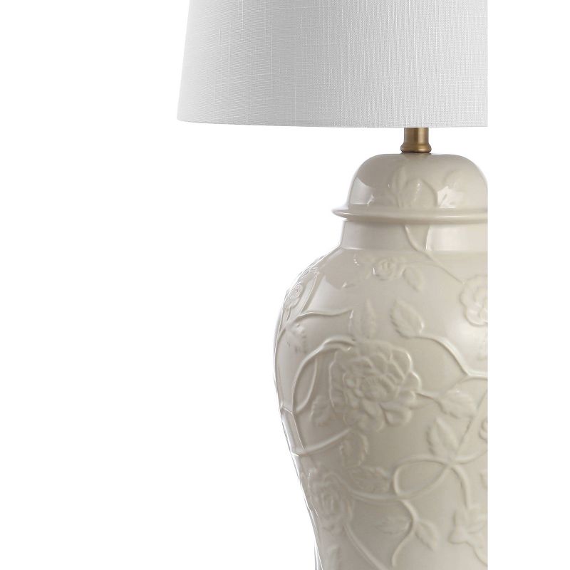 29.5" Ceramic Naiyou Classic Traditional Table Lamp (Includes LED Light Bulb) Cream - JONATHAN Y