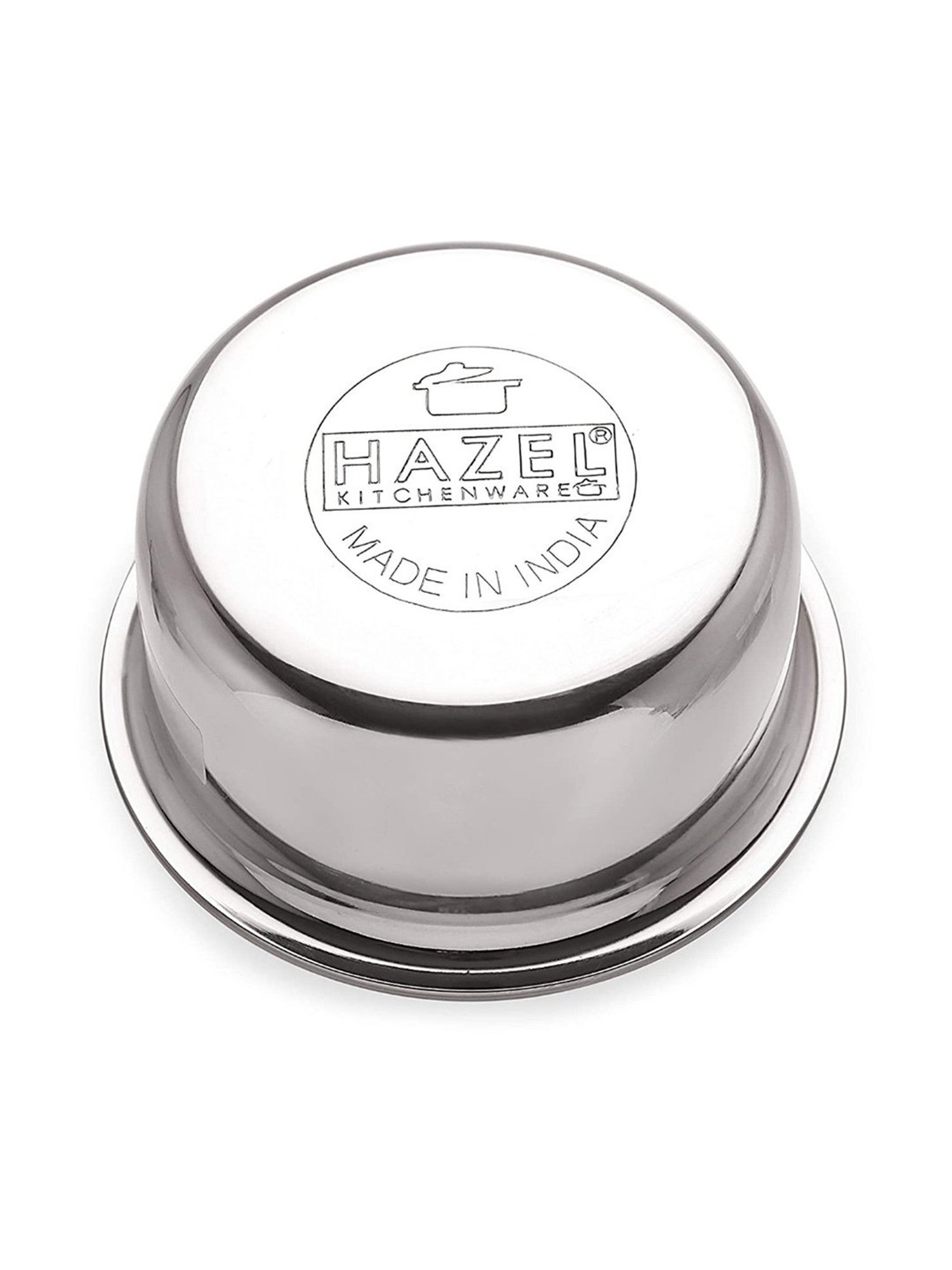 HAZEL Flat Bottom Silver Aluminium Tope or Patila (0.87 L)
