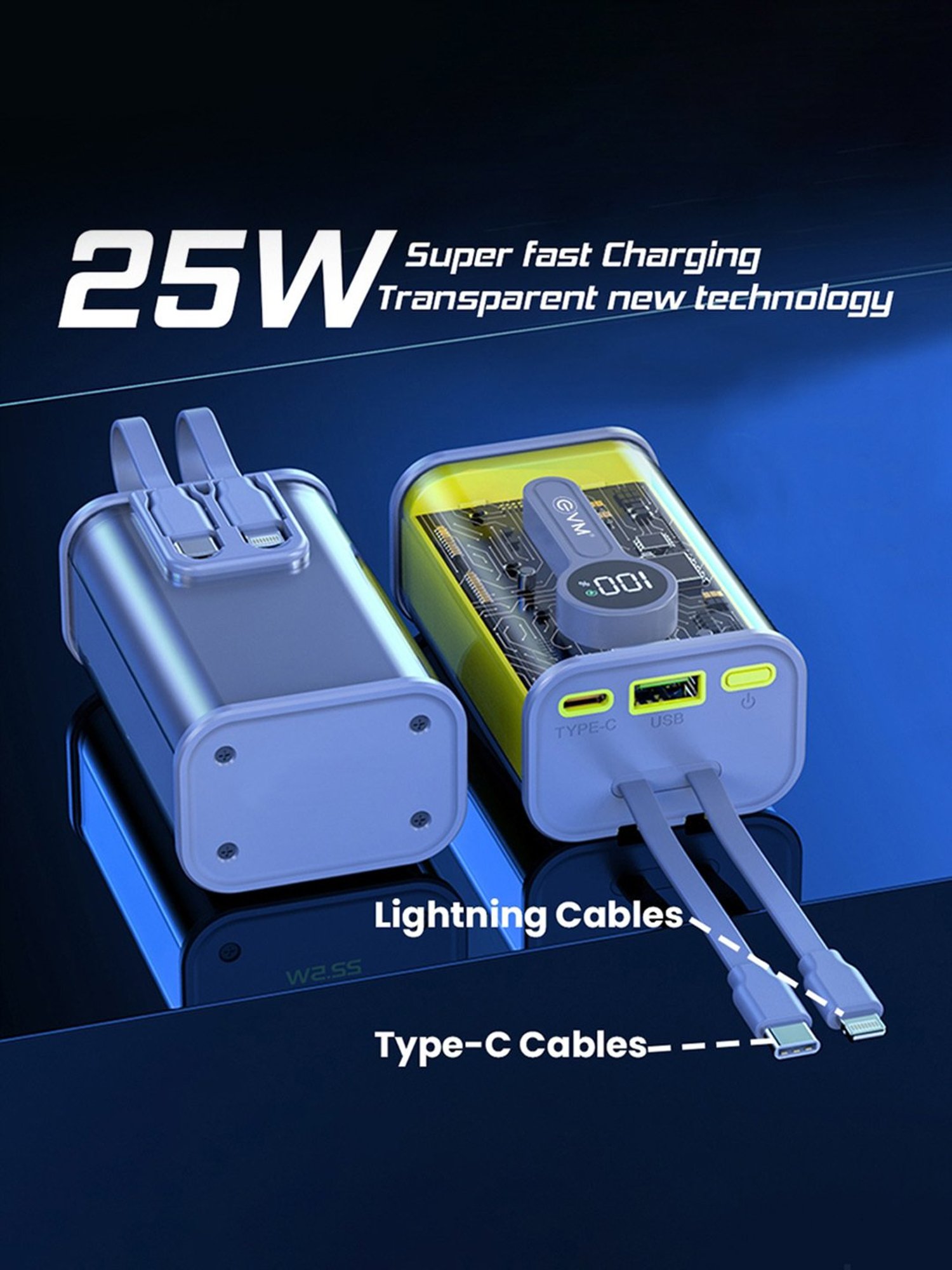 EVM ENC Power Bank 10000 mAh 25W Fast Charging (Black)