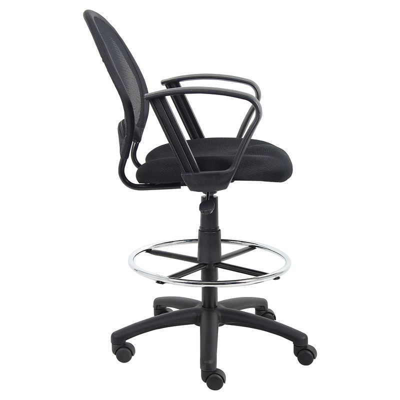 Mesh Drafting Stool with Loop Arms Black - Boss Office Products