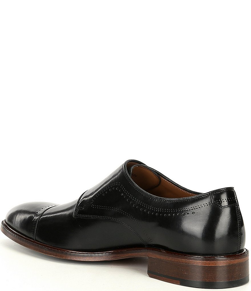 Johnston & Murphy Men's Sayer Cap Toe Double Buckle Monk Strap Dress Shoes