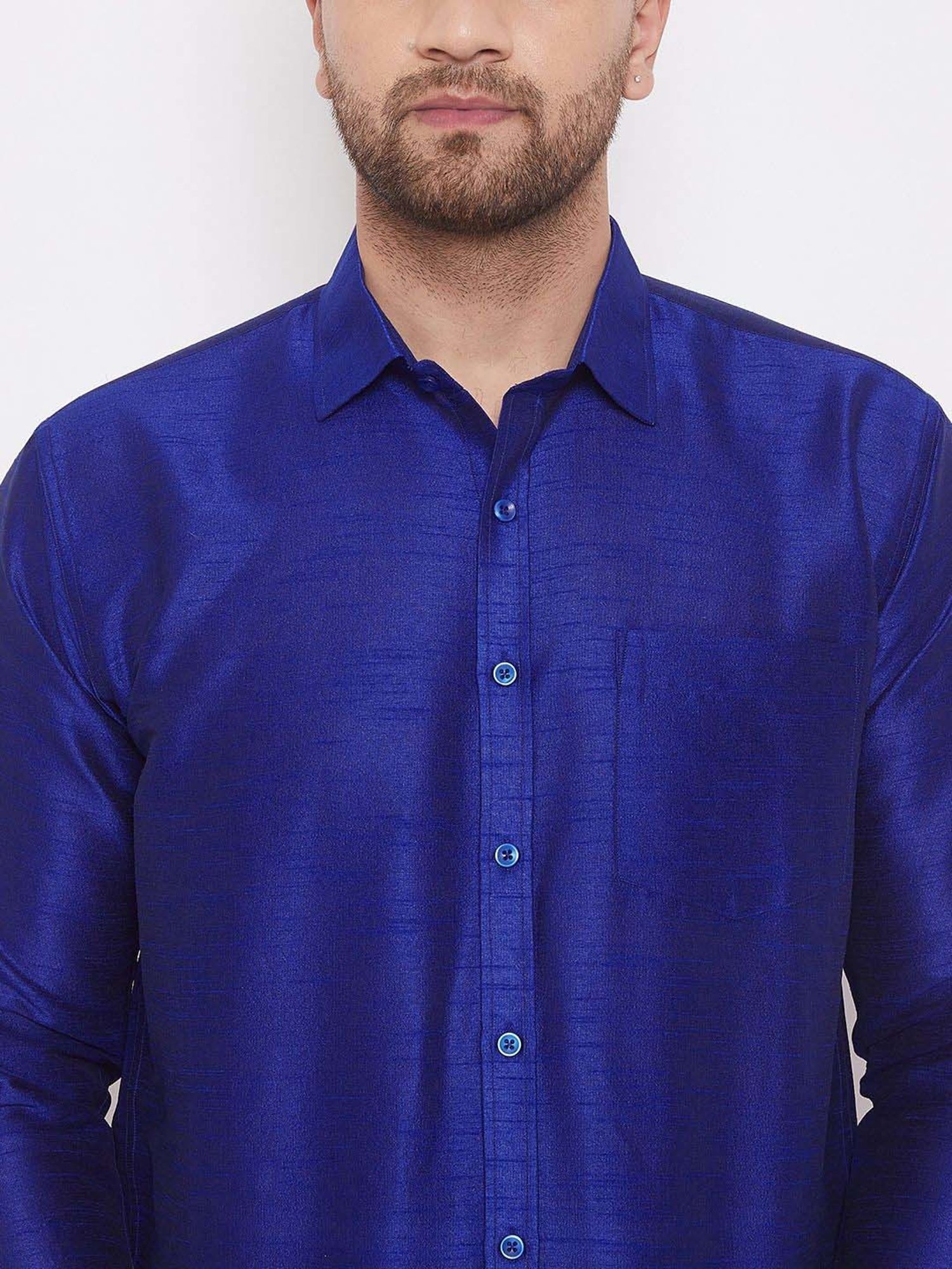 Ramraj Red Cotton Regular Fit Shirt