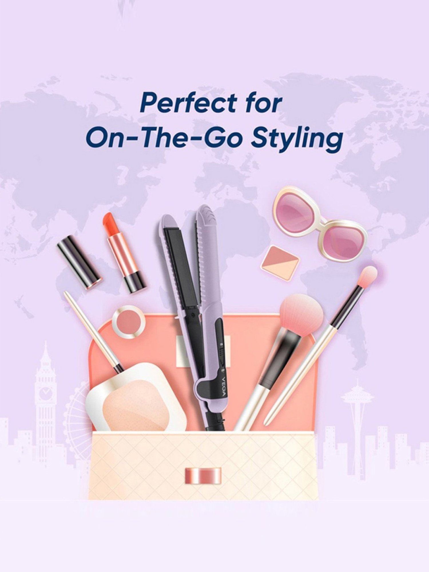 Vega Mini Hair Straightener for Women with Ceramic Coated Plates, Best for Travelling (VHSH-40)