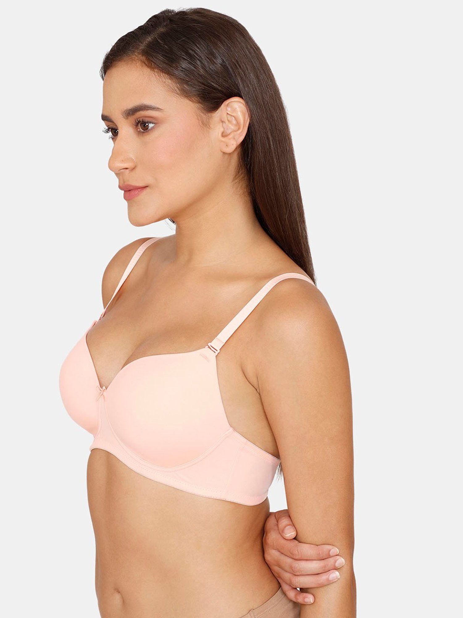 Zivame Peach Non-wired Padded T-Shirt Bra
