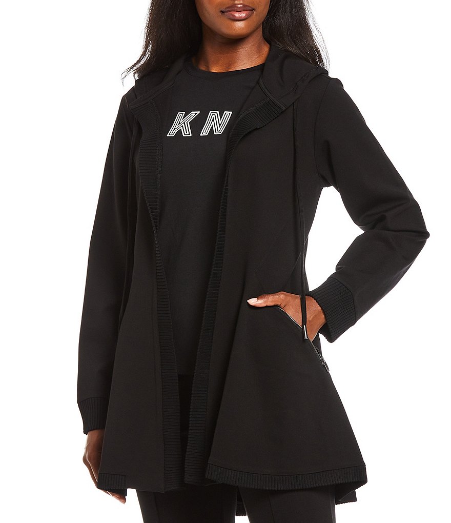 Splendid Knit Zip Up Drawstring Hoodie