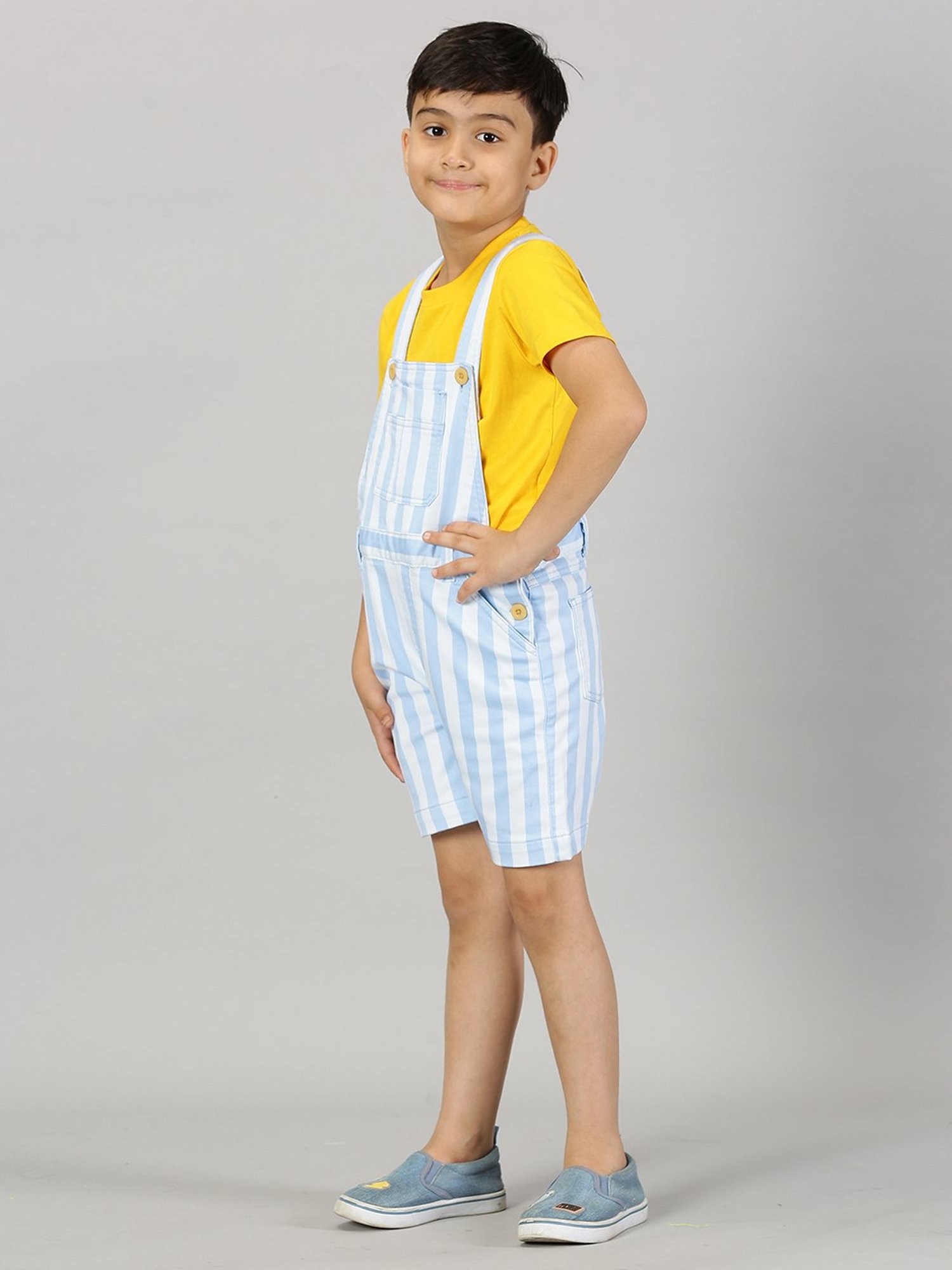 Kiddopanti Kids Blue Solid Dungaree