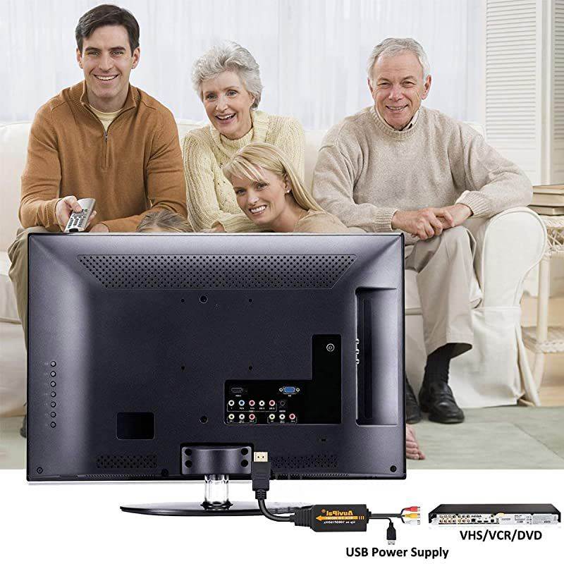 RCA to HDMI Converter Cable for Playing Wii, Wii U, PS1/2/3, Xbox, VHS/VCR/DVD Players, Sega/Nintendo 64 Game Consoles on Modern TV, Composite AV to HDMI Video Adapter