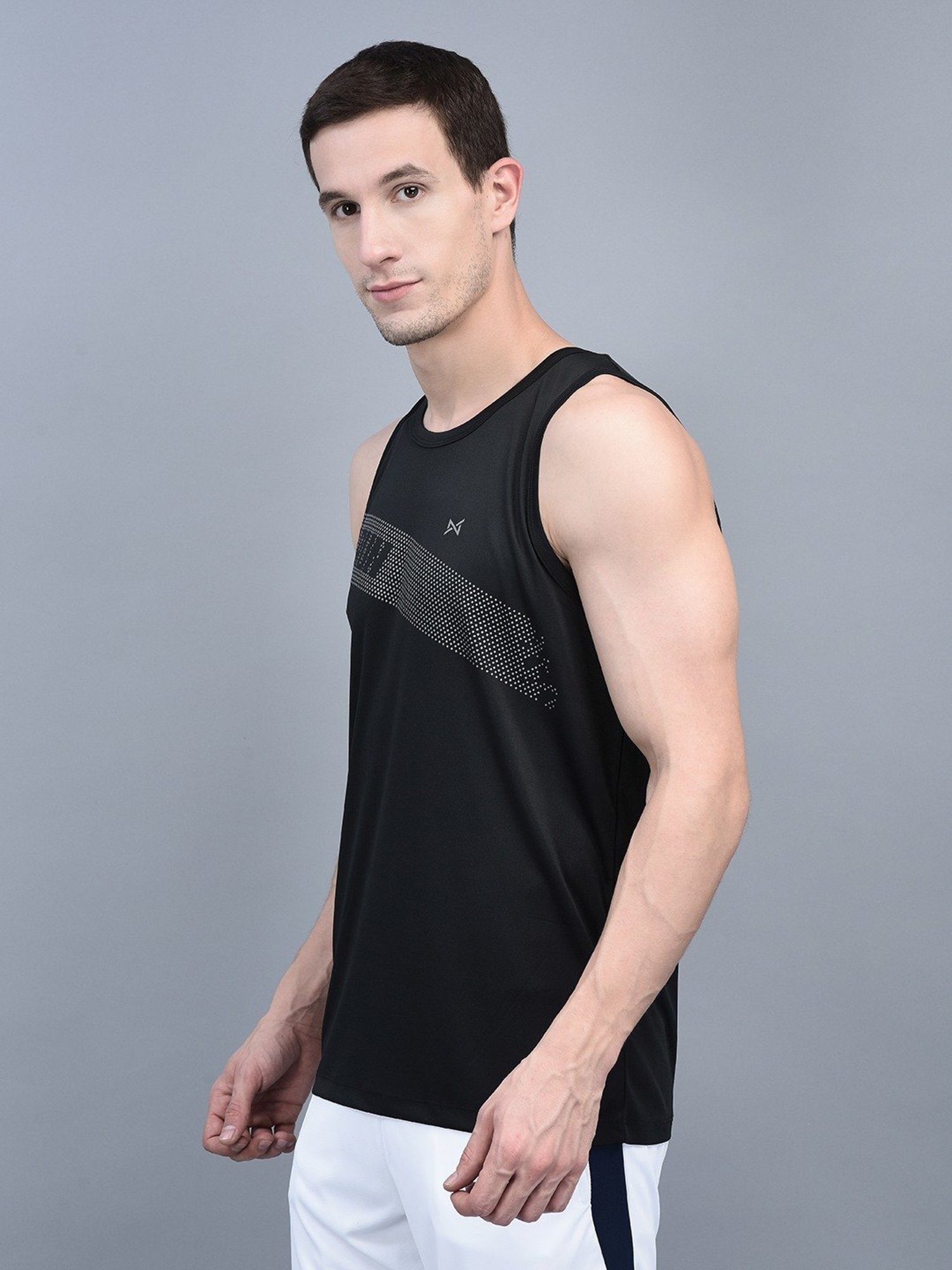 Force NXT Multicolored Regular Fit Printed Gym Vest - Pack Of 3