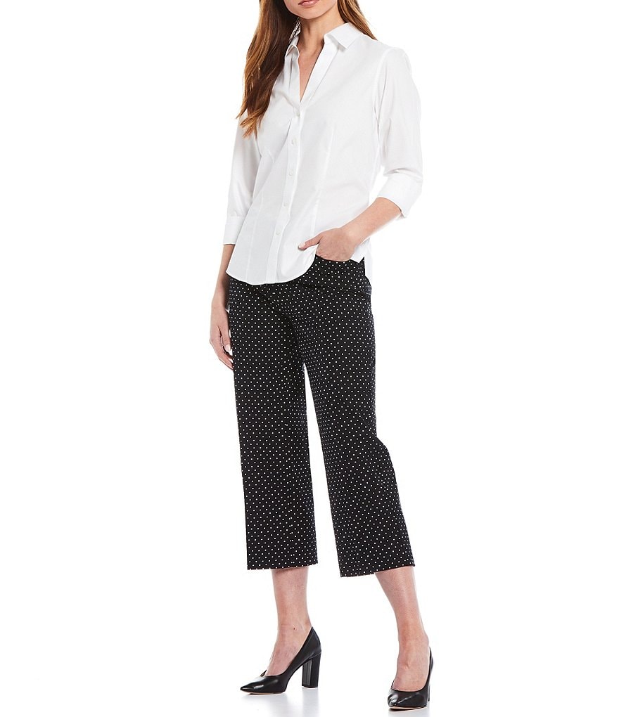 Investments the 5th AVE fit Elite Stretch Dot Print Crop Pants