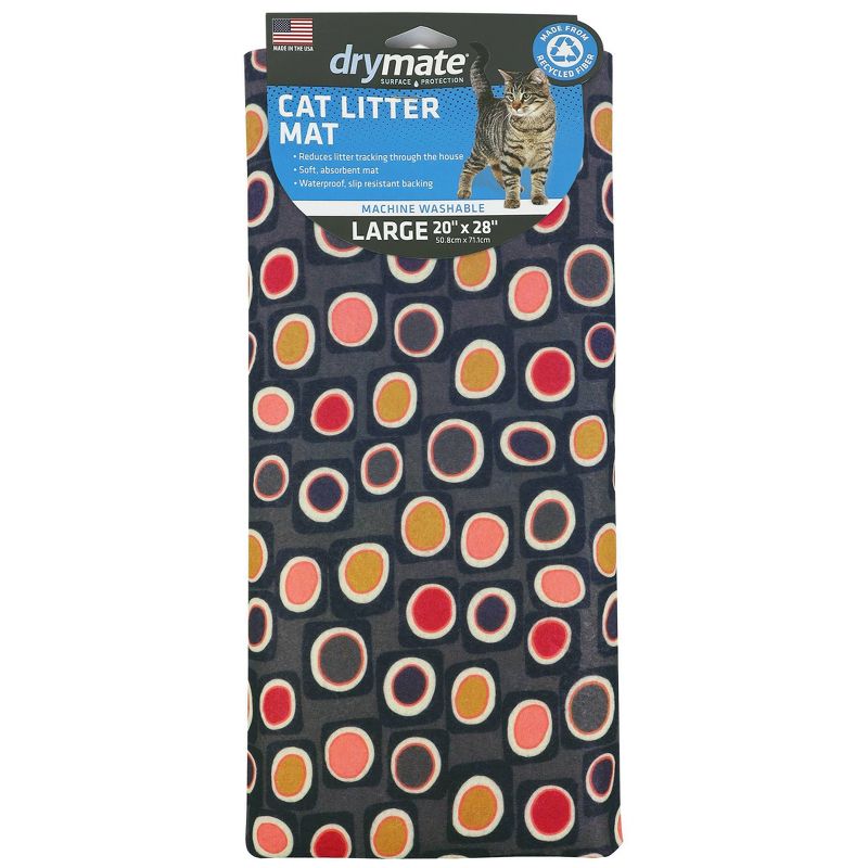 Drymate Cat Litter Trapping Mat - Circles Gray