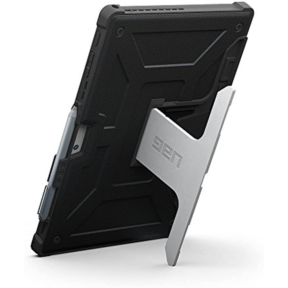 UAG Designed for Microsoft Surface Pro 7 Plus, Surface Pro 7, Pro 6, Pro 5th Gen (2017) (LTE), Pro 4 Feather-Light Rugged [Black] Aluminum Stand Military Drop Tested Case