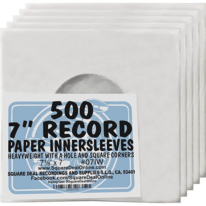 Archival Quality AcidFree Heavyweight Paper Inner Sleeves for 7 Vinyl Records 07IW