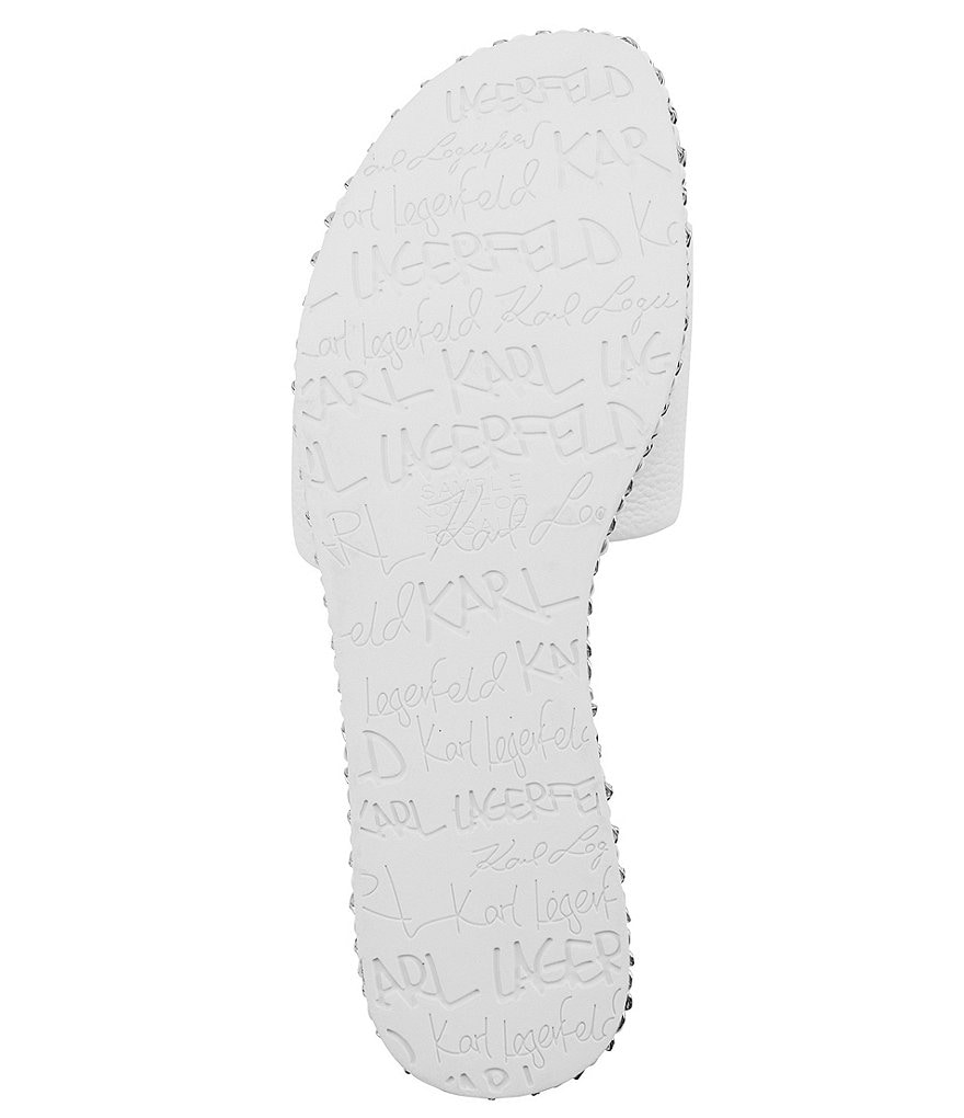 KARL LAGERFELD PARIS Beda Leather Signature Logo Slides