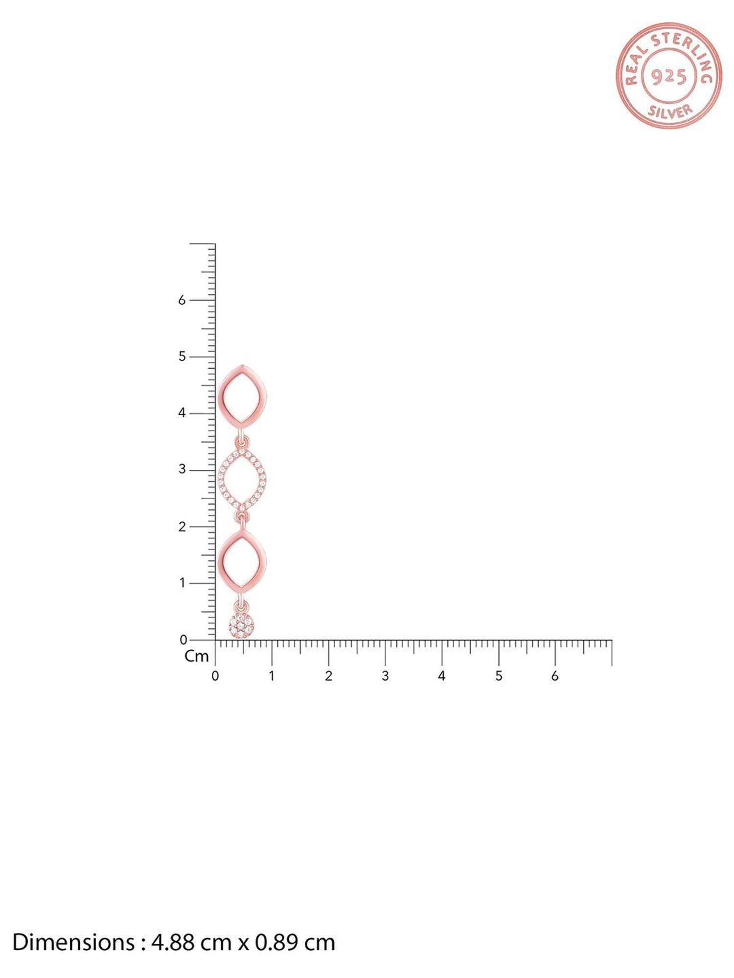 GIVA 92.5 Sterling Silver Rose Gold Aura Of Fascination Earrings for Women