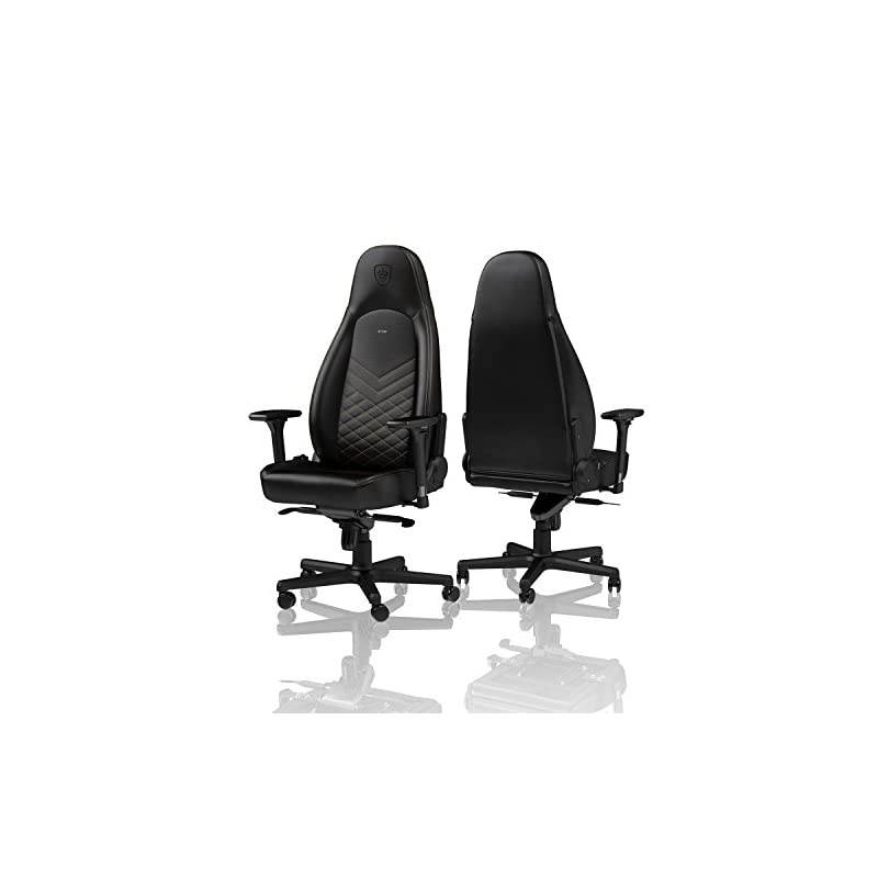 ICON Gaming Chair - Office Chair - Desk Chair - PU Faux Leather - Black/Gold
