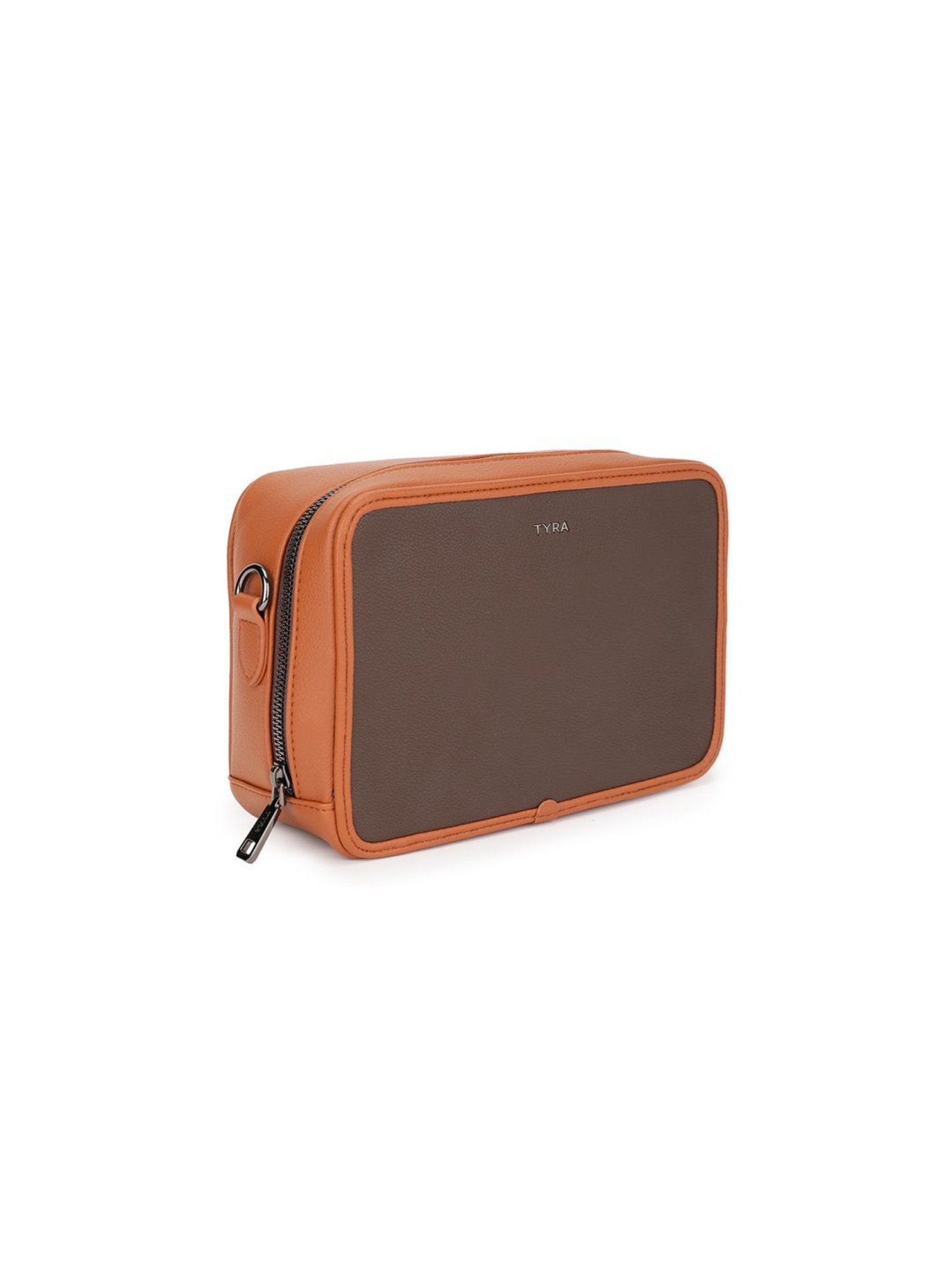 Tyra Sladison Brown Solid Faux Leather Sling Handbag