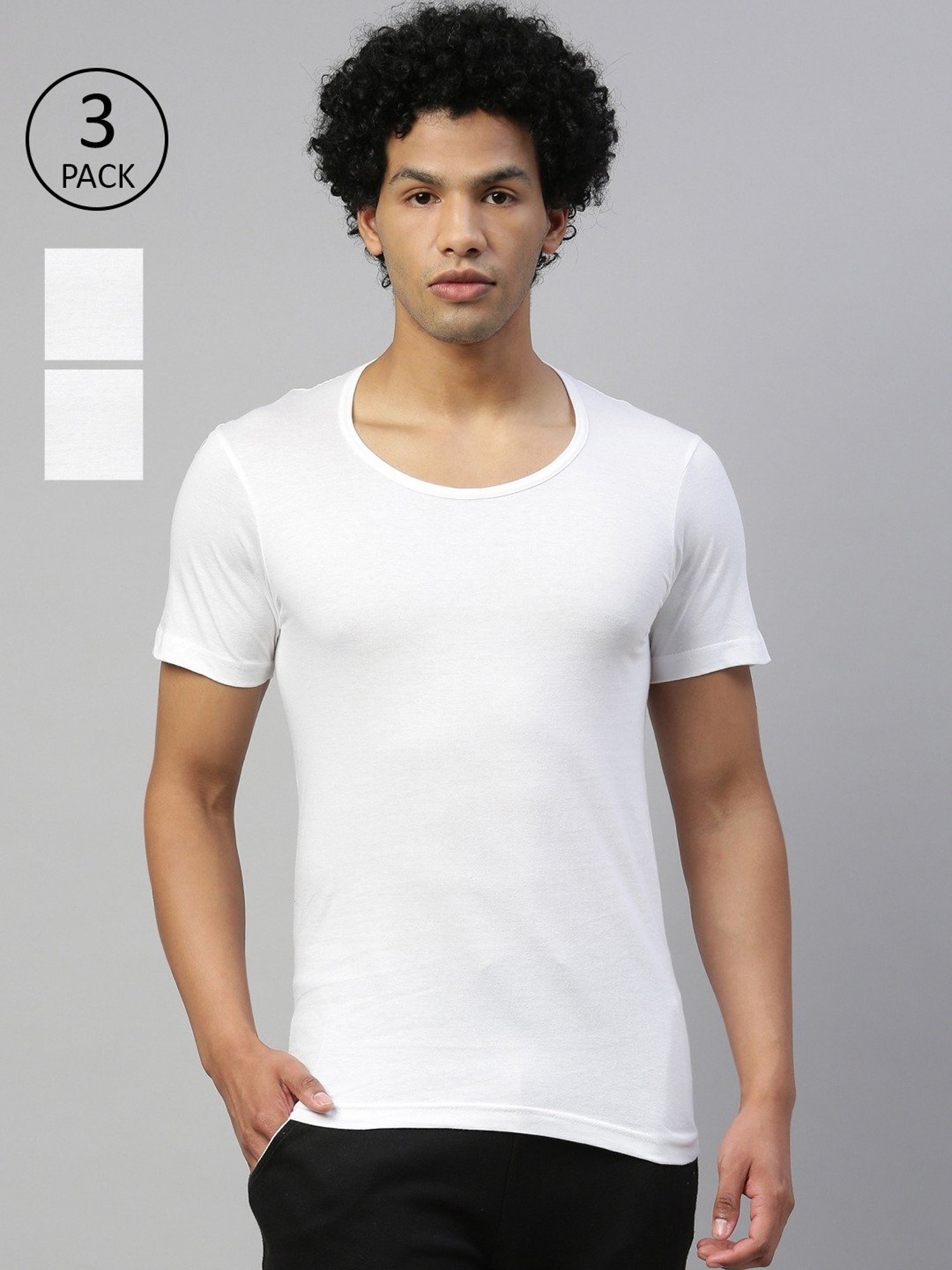 Dixcy Scott Maximus White Cotton Regular Fit Vest - Pack Of 3