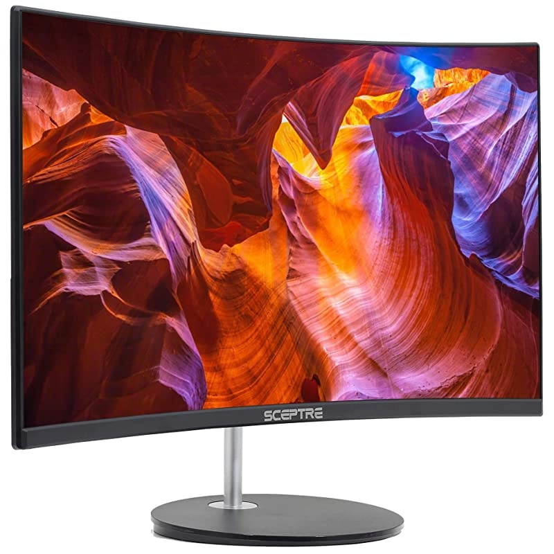24" Curved 75Hz Gaming LED Monitor Full HD 1080P HDMI VGA Speakers, VESA Wall Mount Ready Metal Black 2019 (C248W-1920RN)