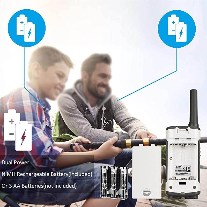 RT45 Walkie Talkie Adult RechargeableLong Range Two Way RadioFlashlight AA 22CH VOXfor Family Outdoor Hiking Camping2 Pack