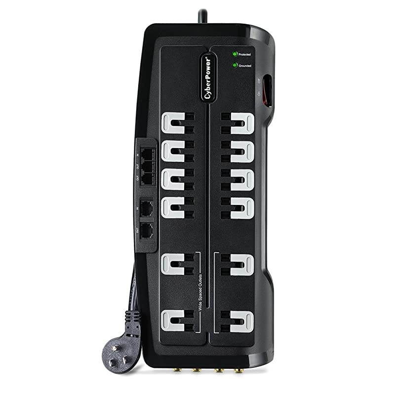 CSHT1208TNC2 Home Theater Surge Protector 3150J/125V, 12 Outlets, 8ft Power Cord Black