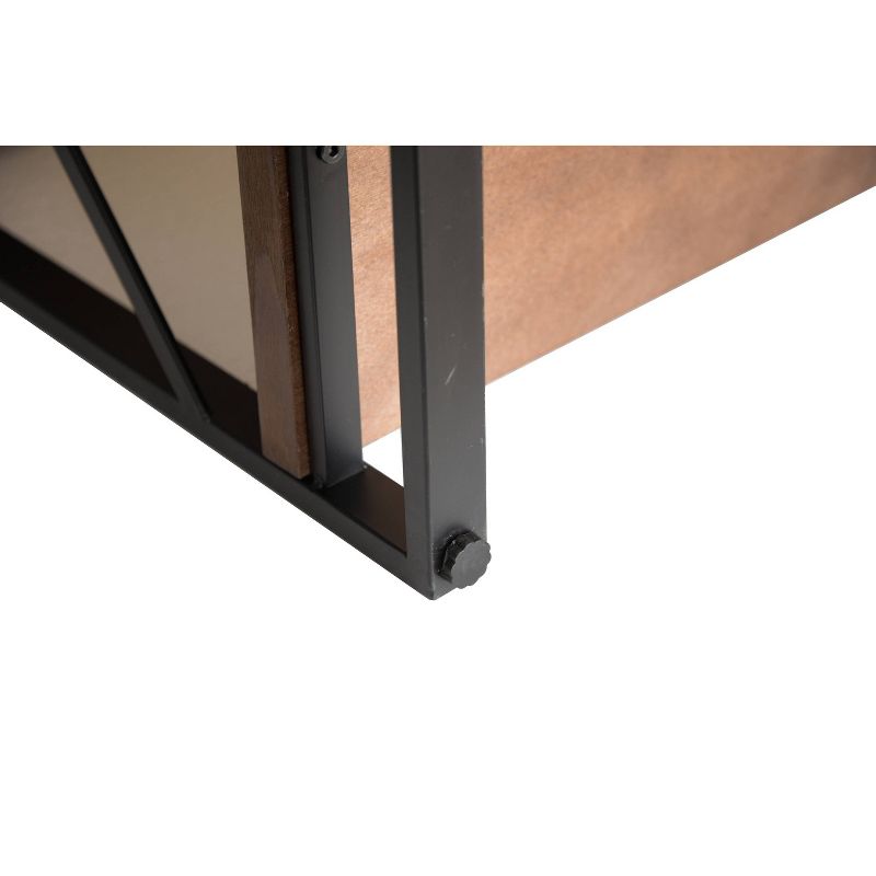 80" Quincy 6 Shelf Double Etagere Bookshelf Walnut Brown - Summerland Home