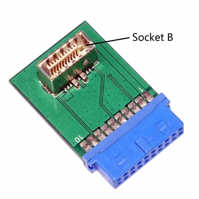 FVH USB 3.1 Front Panel Socket Key-B Type-E to USB 3.0 20Pin Header Male Extension Adapter for Motherboard UC-309