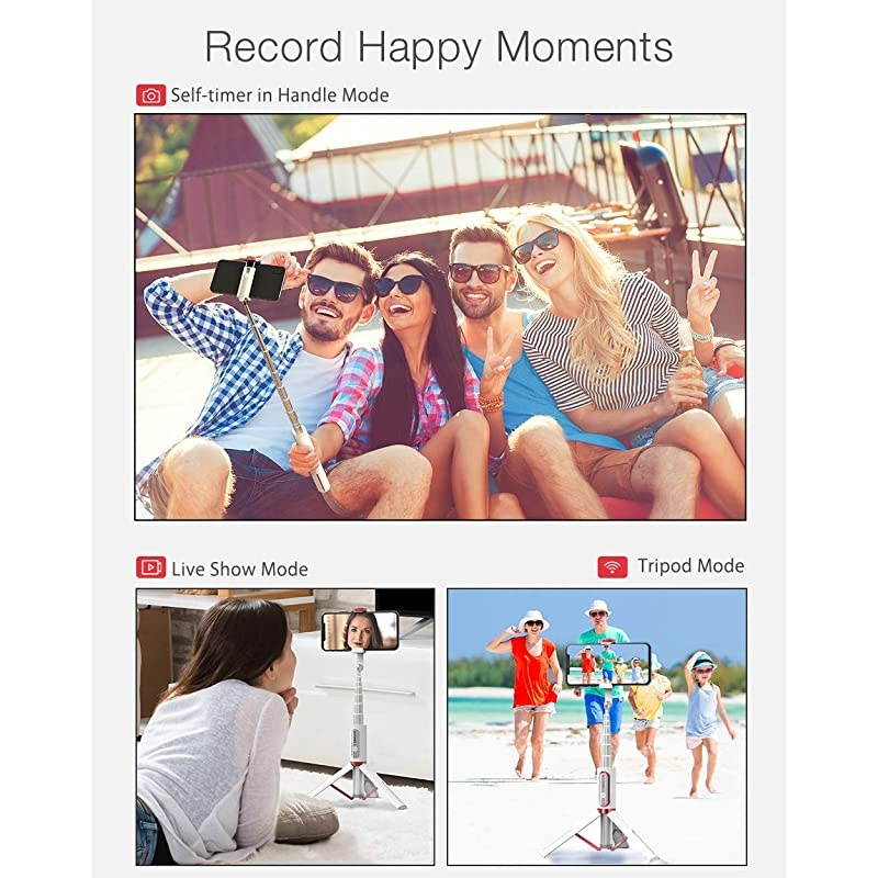 Selfie Stick Tripod  Lightweight Aluminum All in One Extendable Bluetooth Selfie Stick Tripod with Remote for iPhone 1111 ProXS MAXXRXSX88 Plus7 Galaxy S10S9 MoreWhite amp Pink