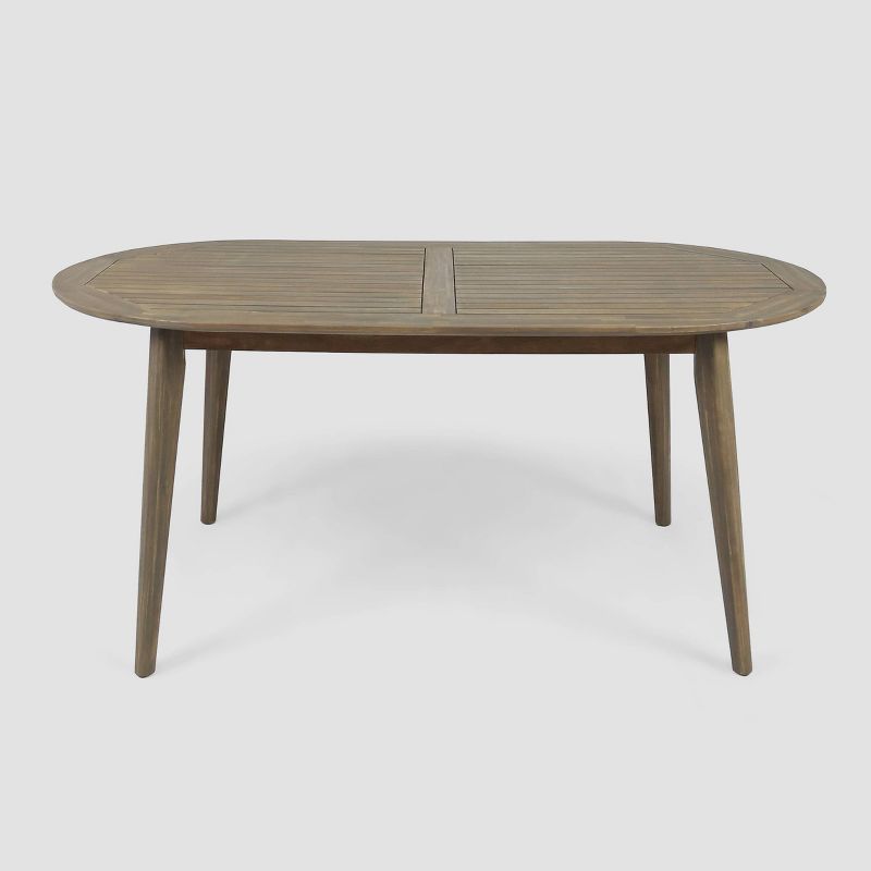 Stamford 7pc Acacia Wood Dining Set - Gray - Christopher Knight Home