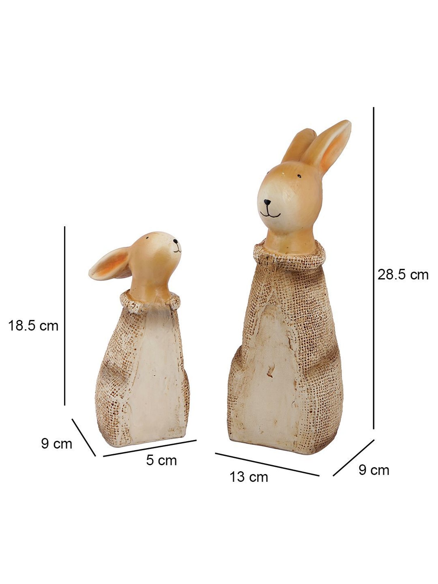 Tayhaa Brown ceramic Rabbits Showpiece - Set of 2