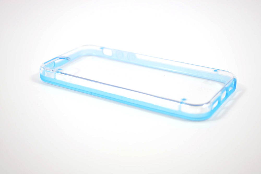 Baby Blue Glow in the Dark Rubber Edge iPhone 5C Plastic Cell Phone Cover Case with Free Stylus