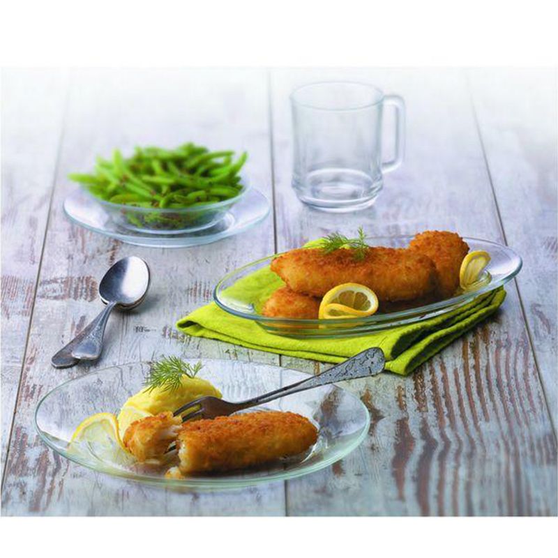 16pc Porcelain Marshall Dinnerware Set White - Elama