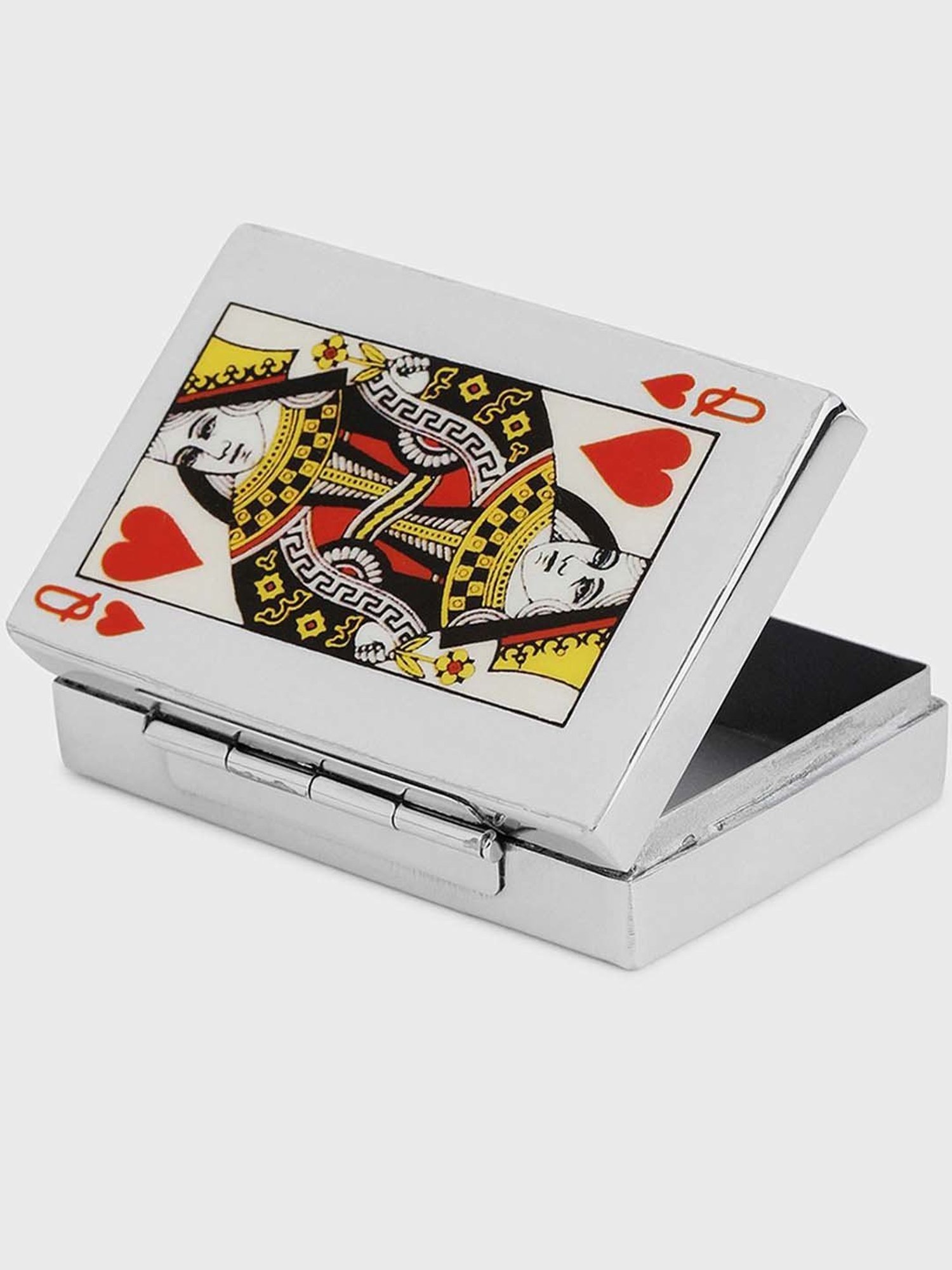 Fabindia Home Vivaram Multicolor Metal Box With Playing Queen Cards - Set of 53