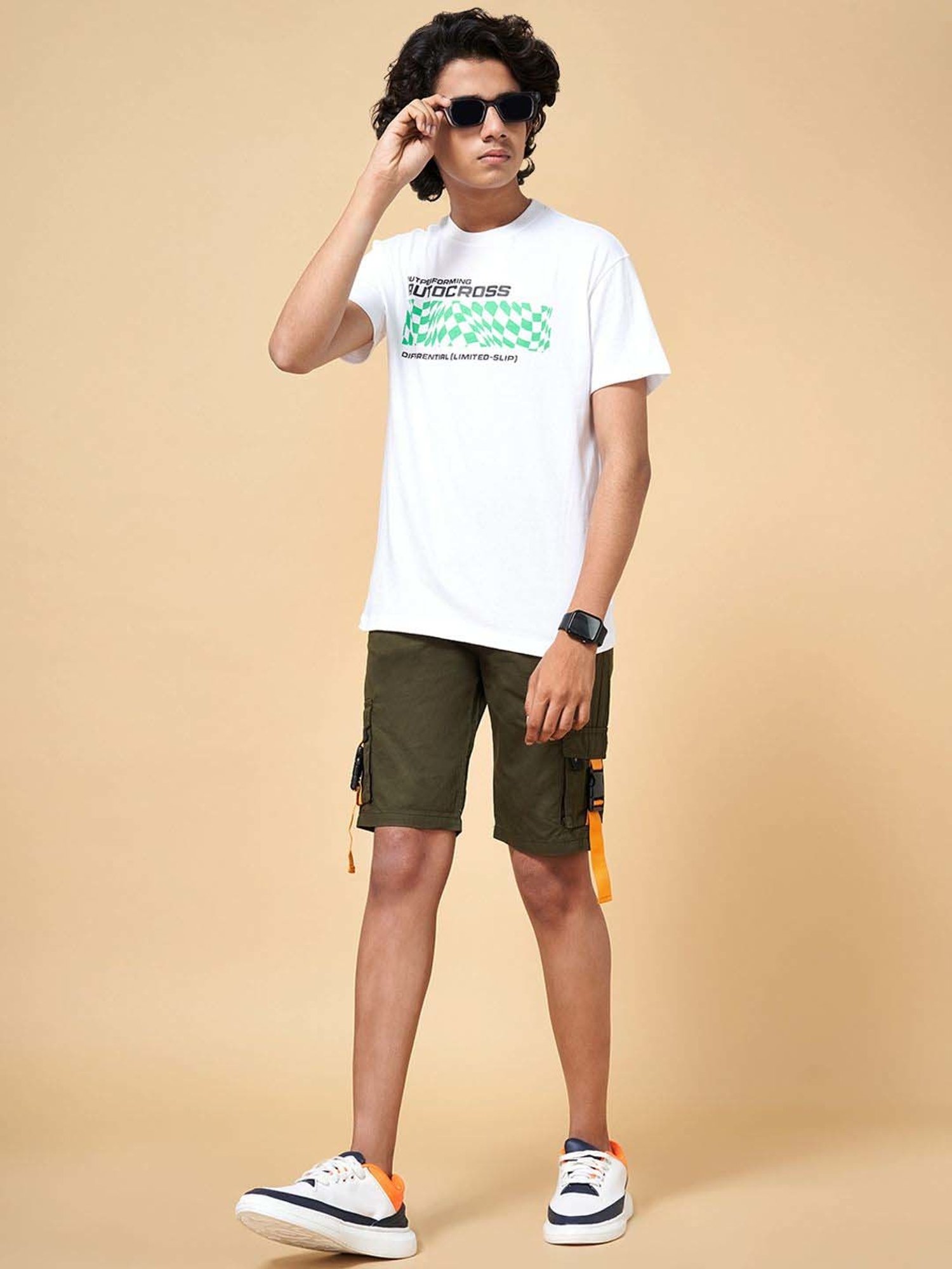 Coolsters by Pantaloons Kids Olive Cotton Regular Fit Shorts