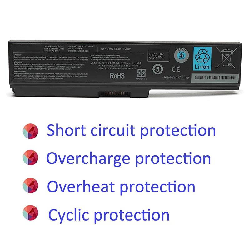 48Wh New Laptop Battery for Toshiba PA3817 PA3817U1BRS PA3819U1BRSToshiba Satellite C655 L675 L675D L700 L745 L750 L750D L755 L755D M640 M645 P745 P770 P775