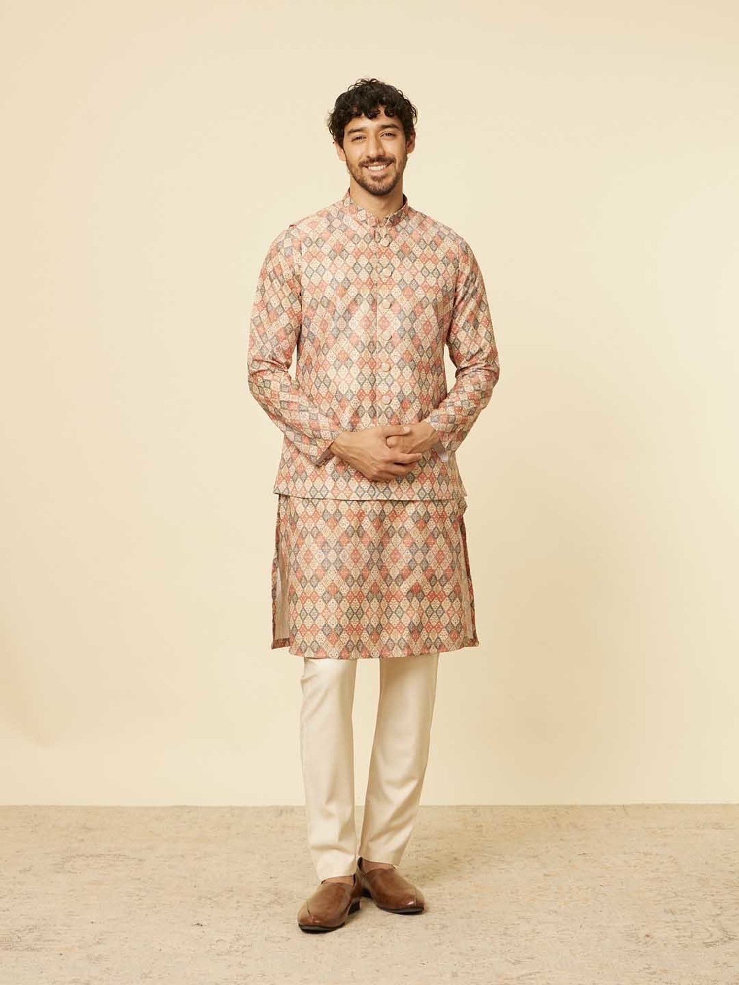 Manyavar Multicolor Regular Fit Printed Nehru Jacket