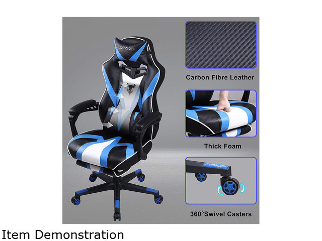 Zeanus Pink Ergonomic Gaming Chair for Girl, Gaming Chair with Footrest, Gaming Chair for Adults, High Back Racing Chair, Computer Chair with Massage, E-Sports Gamer Chair, Big and Tall Gaming Chair